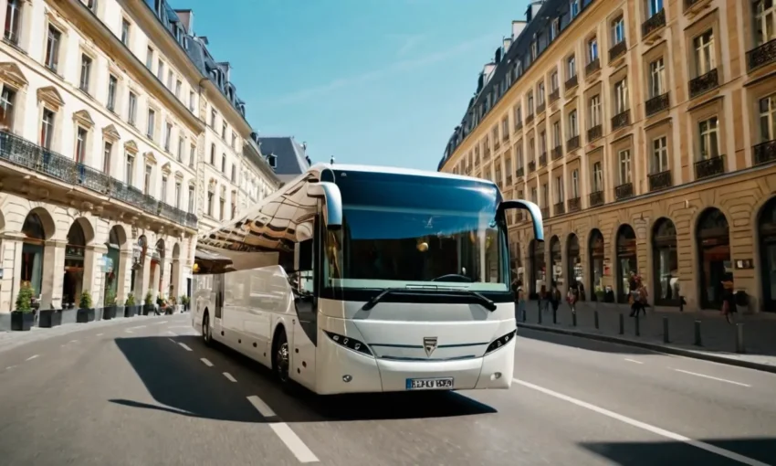 Charter bus ready for a city tour in Hampshire